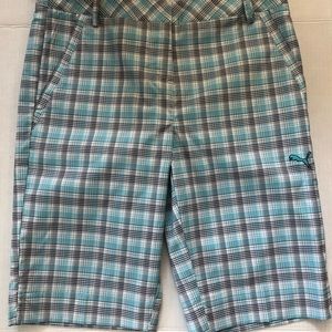 Puma Plaid Golf Short, Sz 4